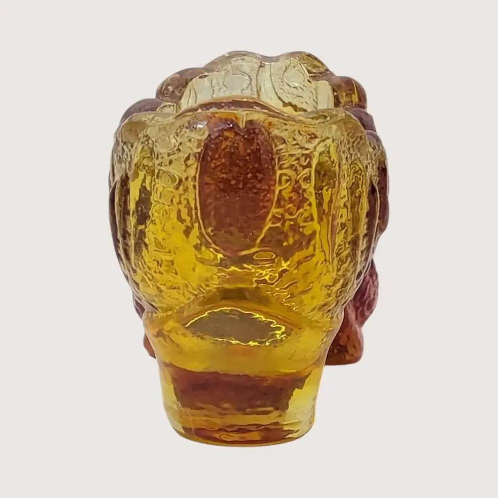1970s Fenton Amberina Cat Head Glass Shoe